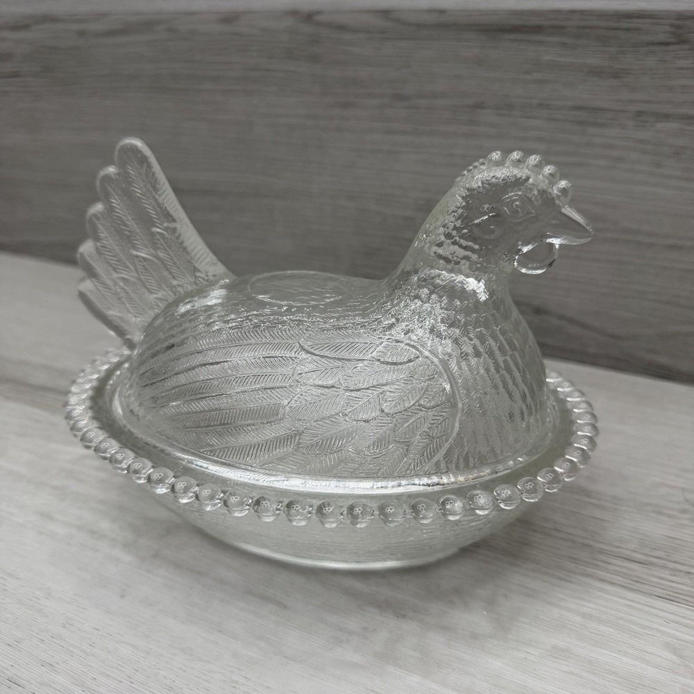 Indiana Glass 7 inch Clear Hen on a Nest